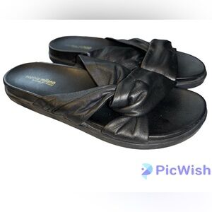 Sophia Milano Shoes Womens Size 40/9 Black Leather Slide Sandals